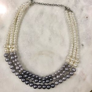 Vintage Multi-strand Faux Peal Necklace